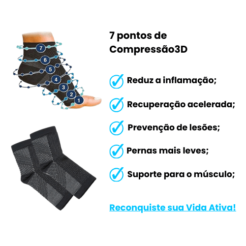 Meia de compressão anti-fadiga VitaCompress Preta